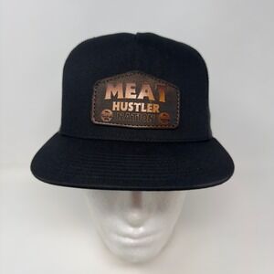 Yupoong Meat Hustler Nation Black Trucker Hat Snapback Mesh Cap BBQ Pitmaster